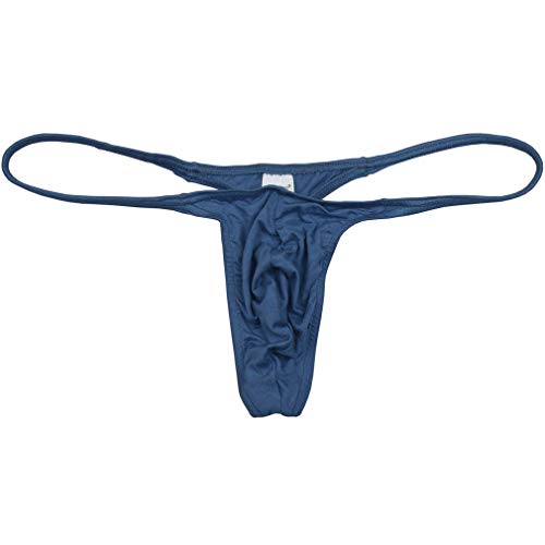 Orocojuco Hot Men Micro Pouch Thong Sexy Mini String Pouch Jockstrap T-Back Sexy Underwear Xl Blue Gray #TOP12