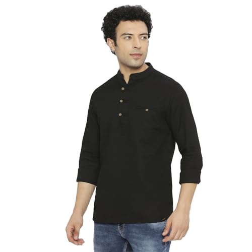 Image of Spykar Men's Slim Fit N /A Full Sleeve Solid Casual Shirts