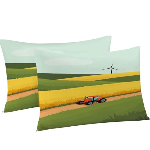 Housse de couette tracteur 200x200 douce et facile à fermer pour lit enfant