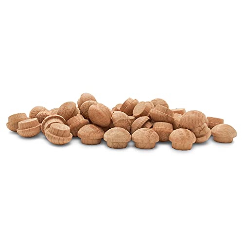 Wood Hole Plugs 3/8 inch, Pack of 100 Oak Button Top Wood Plugs for Screw Holes, by Woodpeckers
