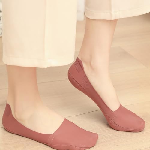 5 Pairs No Show Socks for Women Comfortable Breathable Low Cut Socks Invisible Boat Ice Silk Nonslip Liner Casual & Formal Wear