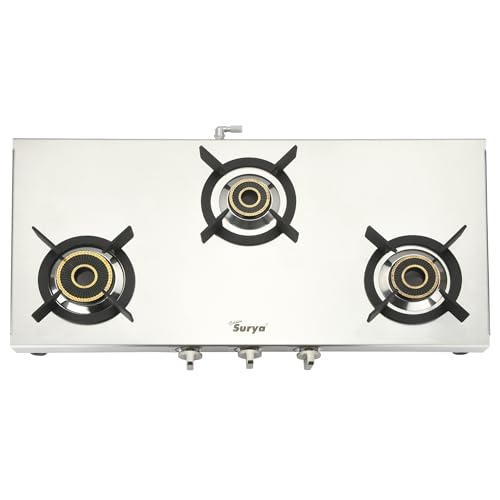 See full amazon price history chart for GOLDEN SURYA Heavy Duty Tornado Brass 3 Burner Manual Ignition Gas Stove | Premium Stainless Steel Body-ISI certified - 3 Year Warranty | 3 Burner Gas Stove (NEXA 3 BURNER) GOLDEN SURYA Heavy Duty Tornado Brass 3 Burner Manual Ignition Gas Stove | Premium Stainless Steel Body-ISI certified - 3 Year Warranty | 3 Burner Gas Stove (NEXA 3 BURNER) (B0D5BJ47P3) Amazon Price History, Amazon Price Tracker