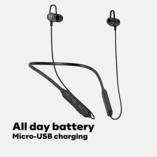 Image of GOVO GOKIXX 421 Bluetooth Wireless Neckband in Ear Earphone with Mic, 10H Long Battery, 10mm Drivers, Magnetic Earbuds, Integrated Controls & Lightweight Design (Platinum Black)