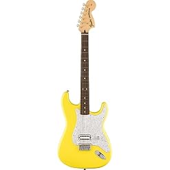 Fender Tom Delonge Strat RW Graffiti Yellow – Guitare Électrique - Les Beatles, Paul McCartney, John Lennon, RIngo Starr, George Harrison Fender Tom Delonge Strat RW Graffiti Yellow - Guitare Électrique – Image 2