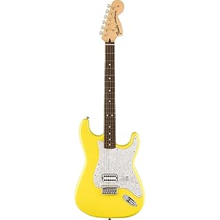 Fender Tom Delonge Strat RW Graffiti Yellow – Guitare Électrique - Les Beatles, Paul McCartney, John Lennon, RIngo Starr, George Harrison Fender Tom Delonge Strat RW Graffiti Yellow - Guitare Électrique – Image 2