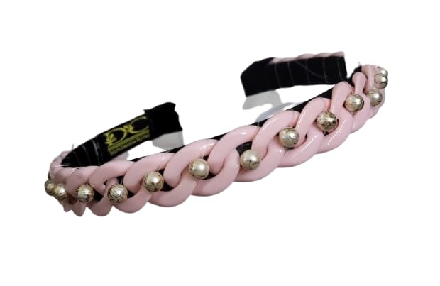 Image of Elegant&Exclusive Women's Fashion Chain Stones Hairbands /Headbands from Our Embellished Collection Useful for Girls & Women (Pink Chain)