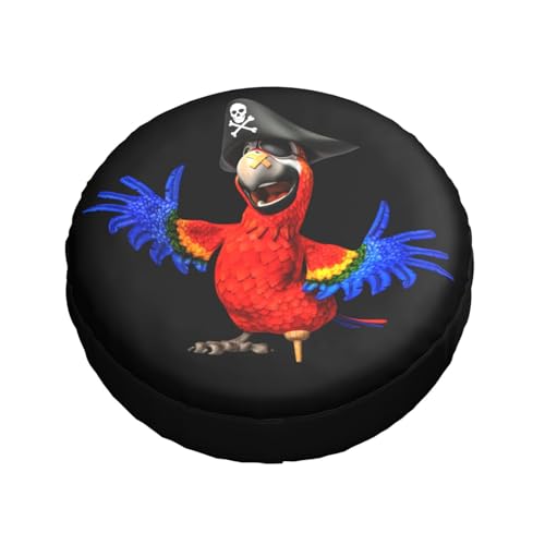 Image of Parrot Pirate Spare Tire Cover Waterproof Sun Protection Fit for Trailers, Rv, SUV, Off-Road Vehicle, Camper, and Trucks Wheel Cover 15 Inches