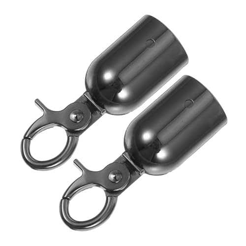 PHENOFICE 2 Pièces Embout Corde avec Crochet Noir Butée Corde Lourde pour Garde Corps et Barrières Capuchon Fixation Sécurisée pour Cordon Résistant