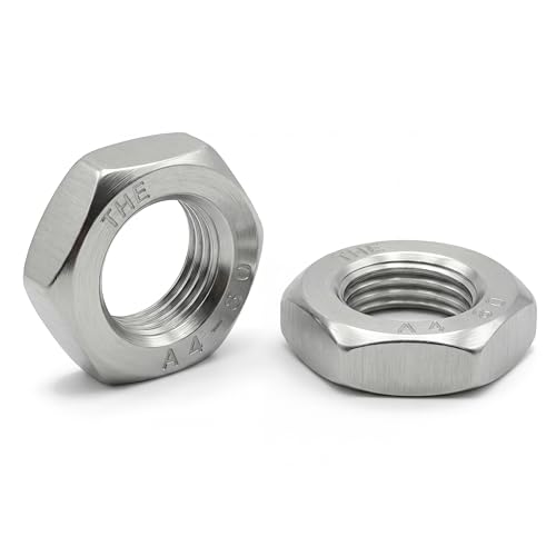 Écrou hexagonal bas M16 en acier inoxydable A4 marine DIN 439 pour fixation fine