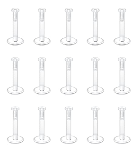 vcmart Ashley 15stk Lippenpiercing Plastik Labret Steckers Bioflex 6-12mm Flexibler Kunststoff Piercing Tragus Helix Ashley