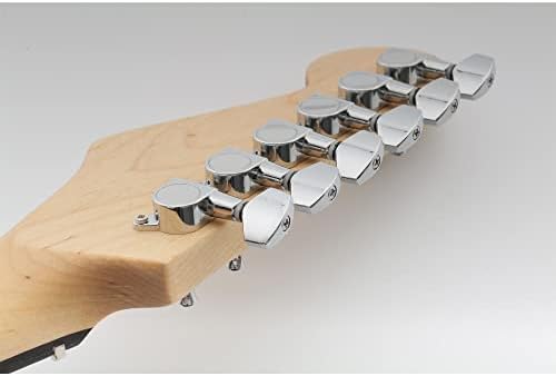 Musiclily 6-in-line Sealed Guitar Tuners Tuning Pegs Keys Machine Heads Set for Fender Stratocaster Telecaster, Chrome