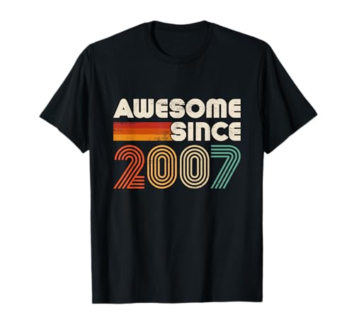 Awesome Since 2007 Vintage Birthday Born in 2007 Retro Camiseta