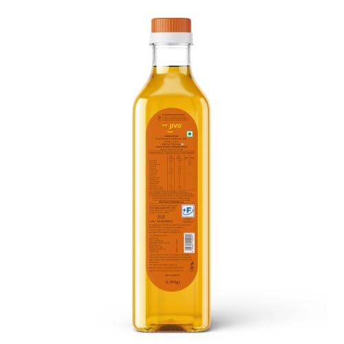 Image of Jivo First Pressed Sunflower Oil 1 Litre | MUFA-Rich Balanced with PUFA Omega-3 and 6 | Vitamin A and D Fortified Oil| Cholesterol and Trans Fat Free Oil | Ideal for Deep Frying, Roasting and Sauteing
