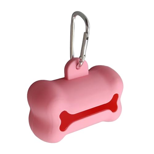 Porta sacchetti per la cacca del cane, organizer a forma di osso per viaggi e passeggiate, corpo in silicone con apertura rapida, clip leggera, design portatile per escursioni, campeggio, parco, auto