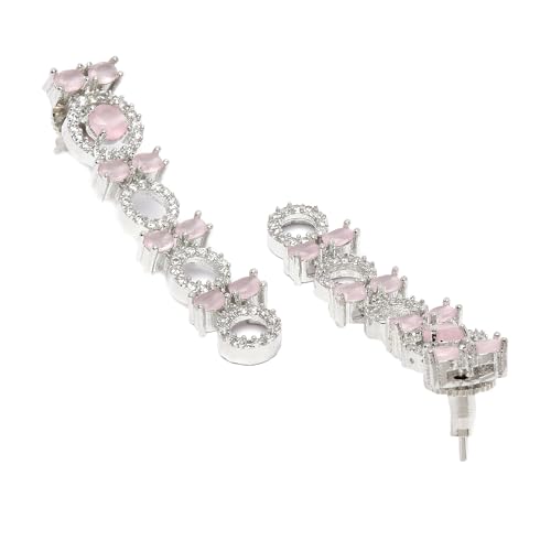 Circular American Diamond Necklace Earring Set