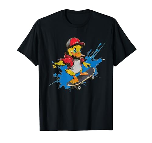 Bonito pato para patineta divertidos niños y niñas Camiseta