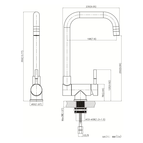 Grifo-Cocina-Abatible-CECIPA-Negro-Grifo-Cocina-Plegable-de-180–con-2-Tipos-Chorros-Agua-Grifo-Plegable-Cocina-para-Ventana-Grifo-Abatible-FregaderoAlta-Presion