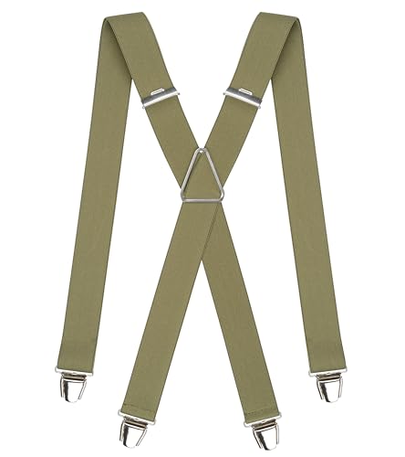 Image of PIERROT Men's Suspenders - One Size Adjustable and Elastic Suspenders for Men Trousers Heavy Duty with 4 Very Strong Clips