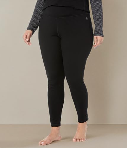 Smartwool Women's Plus Size Classic Thermal Merino Wool Base Layer — Mid Rise Bottom (Slim Fit) Black3