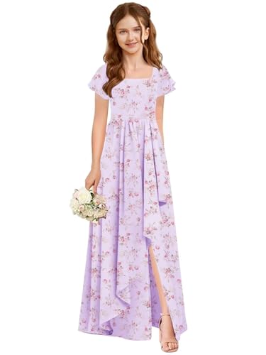 Flutter Sleeve Junior Bridesmaid Dresses for Wedding A Line Summer