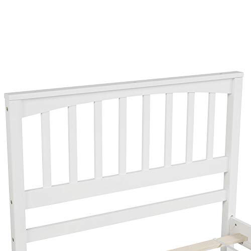 Citylight Twin Bed Frames For Kids,Wood Twin Size Platform Bed Frame With Headboard And Footboard, Kids Twin Bed Single Bed For Girls Boys,White #TOP4