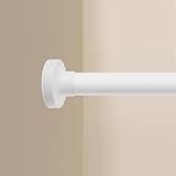 MELCHEF Tension Curtain Rod Shower Curtain Rod Room Divider,No Drilling,No-Fall Down,Adjustable Tension Rod,Spring Tension Curtain Rods,Adjustable Tension Rod For Heavy Duty Curtains 83-122 Inch White