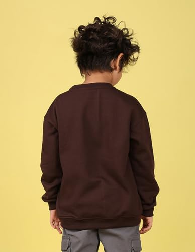 Image of Nusyl Boy's Black Solid Crew /Round Neck Sweatshirt |Skin Friendly Full Sleeve Sweatshirt|Drop Shoulder Oversized Sweatshirt | Round Neck Sweatshirt Oversized Fit Long Sleeves |