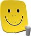 Produktbild TechniSat SATMAN 65 PLUS  Satellitenschüssel für 2 Teilnehmer (65 cm Sat Spiegel mit Masthalterung und UNYSAT-Twin-LNB im Wetterschutz-Gehäuse) gelb mit Smiley