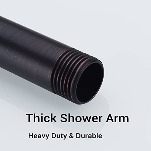Bronze Shower Arm Extension High Water Flow 10 Inch Extender For Overhead Shower Head, Arm Mount 1/2 Inch Female To Male Pipe, Oil Rubbed Bronze #TOP5