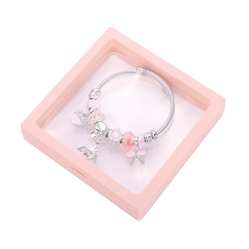 Silver Plated Charm friendship Bracelets for girls,Stainless Steel Bangle bracelets with jewelry box, Adjustable Girls Women Jewelry Suitable for holiday party gifts2