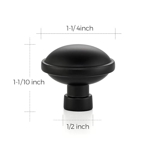 Image of Ravinte 15 Pack 1-1 /4 Inch Diameter Kitchen Cabinet Knobs Matte Black Dresser Knobs Round Solid Cabinet Drawer Pulls for Kitchen Cupboard Hardware