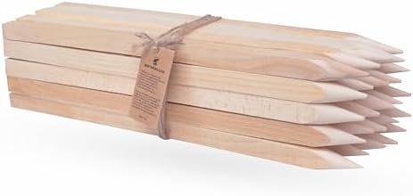 Holzpflöcke Hartholzpfähle Pflanzstäbe Angespitzt und Quadratisch 25 Stücke. | Holzpfähle für Markierung, Beschilderung oder Abgrenzung Zaunpfosten Zaunpfähle – 30cm cm Kanten: 2,50x2,50cm (30cm)