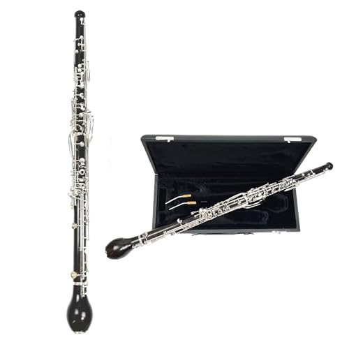 Professional English Horn ebony wood Alto Oboe F Key Silver plated Keys Woodwind cloth plush velvet lined with Gloves Case