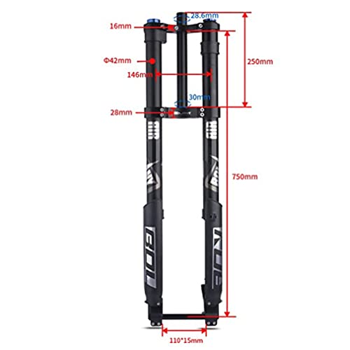 Downhill-Federgabel Qhiyrze für Mountainbikes 26, 27,5 und 29 Zoll
