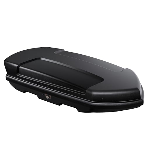 AUSUM MOTOR Rooftop Cargo Box Hard Shell Cargo Carrier Boxes Large 13 Cubic Feet Car Top Mount Travel Luggage Storage, Dual Side Opening, 110 LBS Capacity Waterproof Carrier Box Matte Black