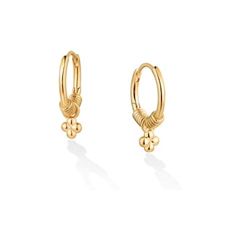 Befettly Gold Earrings For Women 14k Gold Hoops Earrings Dainty Star Plum Blossom Evil Eye Spike Huggie Earings Cover