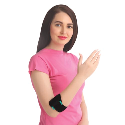 Flamingo Tennis Elbow Support | Elbow Brace for Workout & Moderate Support | Elbow Compression Sleeves for Elbow Joint Pain, Arthritis, Sports Injury | Large | Black & blue