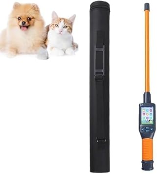 134.2 kHz Handheld Animal Ear Tag Scanner, 3.5" LCD Livestock Microchip Reader Supports FDX-B & HDX Tags, Stores 20000 Records, Reads Under 100 ms for Dog/Cat/Pig/Animal