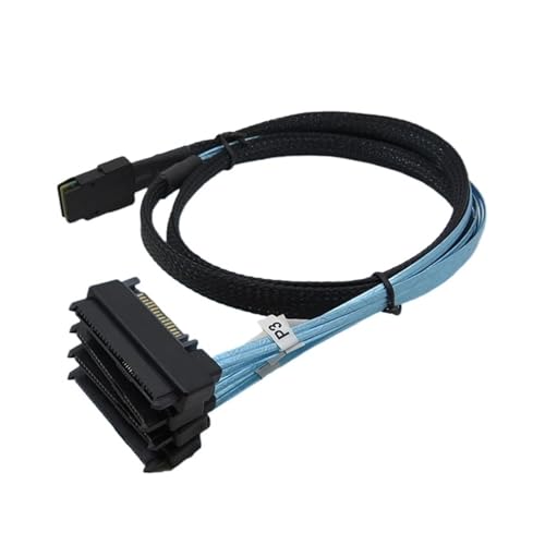Cable Internal M1ni S-AS 36 Pin SFF-8087 a 4 conectores SATA SFF-8482 0.5M miniatura 3