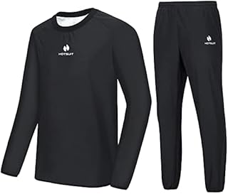 HOTSUIT Sauna Suit Men Anti Rip Sweat Suits Gym Boxing Workout Jackets, Black, XL