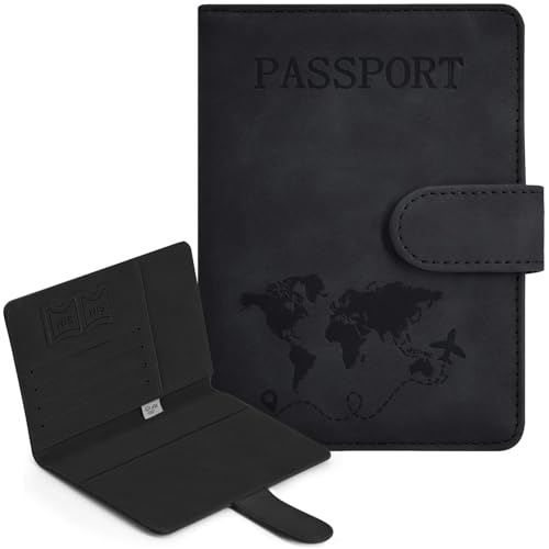 Opiniones y reviews de Fundas de tarjetas para Hombre comprados en linea. 39 Porta Pasaporte con Bloqueo RFID, Porta Pasaporte y Visa Impermeable, Portadocumentos de Viaje Unisex, Accesorios de Viaje de Gran Capacidad y Fácil de Transportar (Cierre...