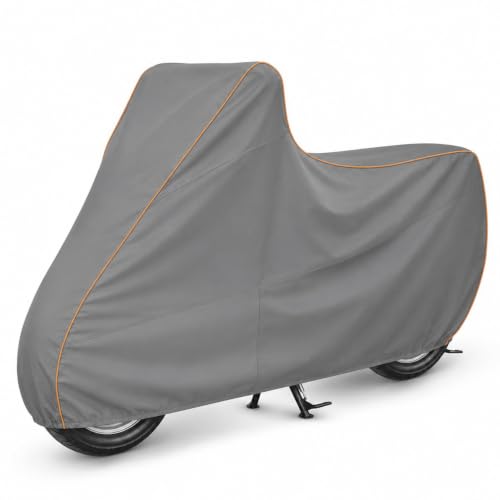 Image of Pivalo 100% Waterproof (Tested) Bike Body Cover for All Scooty & Scooters | Multi-Layer Dustproof & UV Protected | All Weather Protection Two Wheeler Motorcycle Cover (L, Grey)