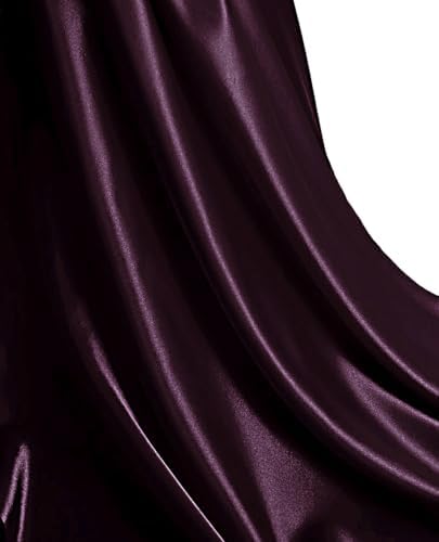 MDS Satin Fabric 2 Yards, 44" Wide, Silky Smooth Charmeuse Sateen Cloth for Wedding Arch Drapery Panel Backdrop Party Event Banquet Home Decoration Curtain Crafts DIY Sewing Costume - Plum