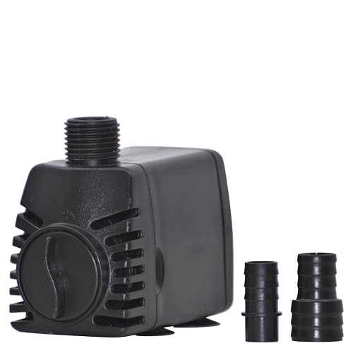 smartpond 300 GPH Fountain Pump with Low-Water Shut-off Feature, Auto Shut-Off to Prevent Pump Burnout, 5 ft. Pumping Height, Ideal for Medium Fountains, Great for Hydroponics