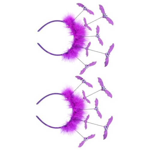 WOONEKY Diadema De Murciélago Para Halloween y Carnaval Accesorios Para El Cabello Para Niños y Adultos Diseño Creativo (morado)