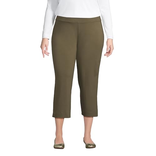 Lands' End Womens Starfish Crop Pants Forest Moss Plus 2X