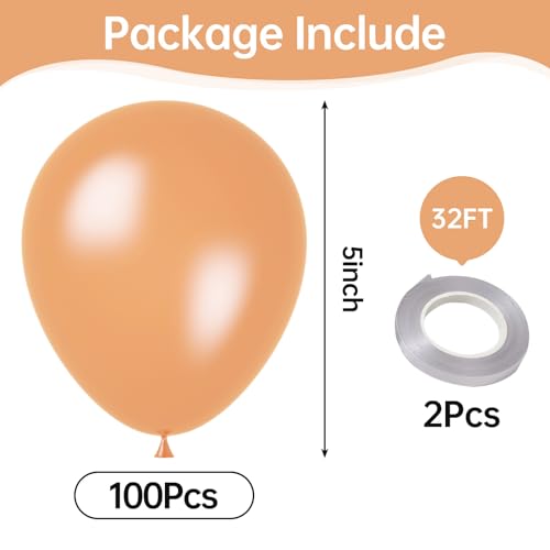 Image of KALOR Champagne Gold Balloons,100 Pcs 5 Inch Mini Matte Latex Balloons for Balloon Garland Arch, Birthday Decoration, Wedding Party, Baby Shower Decorations