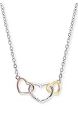 damen kette tricolor  Engelsrufer ERN-WHITLOVE-03 Damen Collier Herz Sterling-Silber 925 Tricolor 44cm