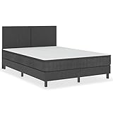 vidaXL Boxspring Bettgestell Bettrahmen Boxspringbett Schlafzimmermöbel Schlafzimmerbett Polsterbett Doppelbett Bett Grau Stoff 140x200cm