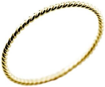 Amazon シンプルリング ピンキーリング ツイストリング イエローゴールドk18 指輪 重ね付けリング スパイラルデザイン 細め 地金 リング18k 18金 1 リング 通販